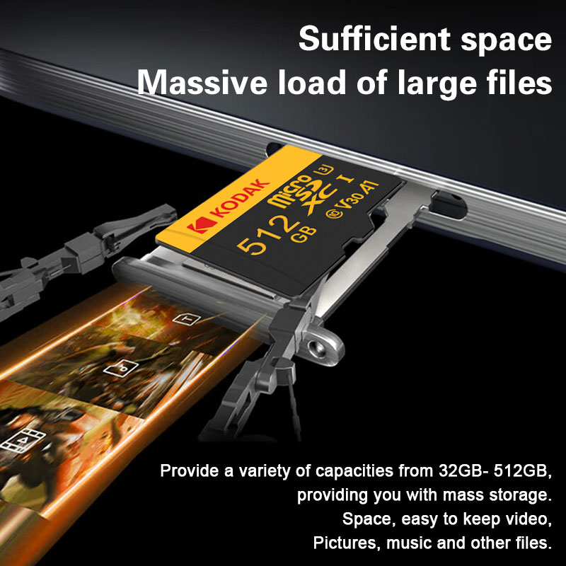Kodak Micro SD-kaart Geheugenkaart Klasse 10 32 GB 64 GB 128 GB 256 GB U3 4 K Hoge Snelheid Cartao De Memoria Flash-geheugen TF Mecard C10