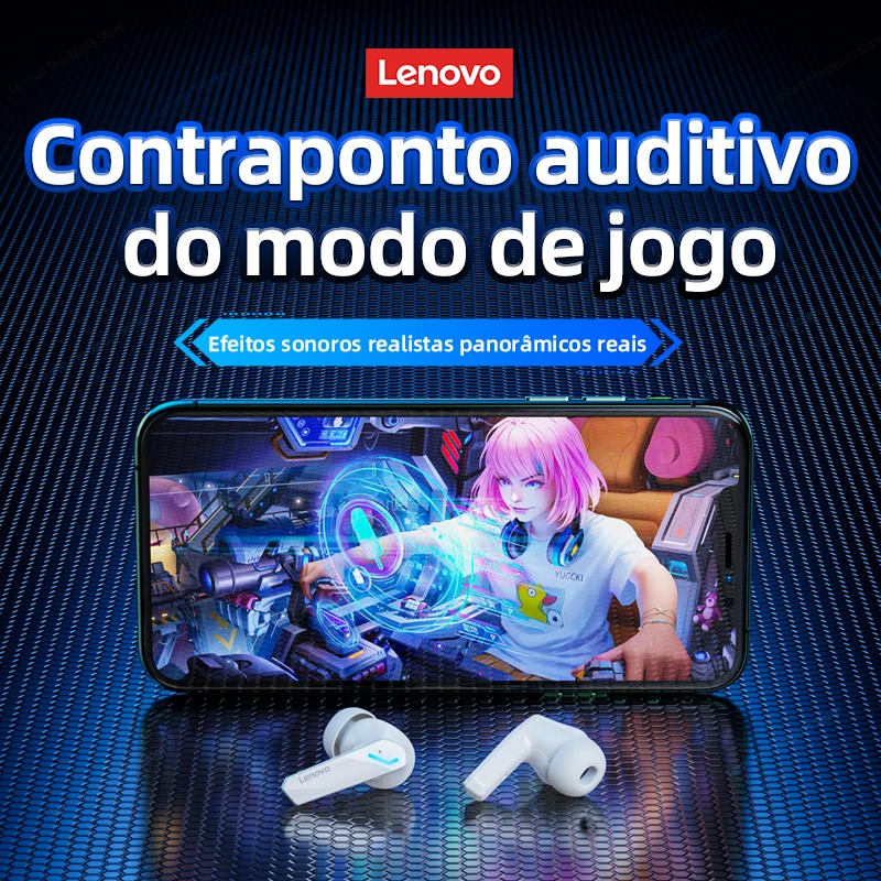 Original lenovo gm2 pro 5.3 fone de ouvido bluetooth sem fio fones baixa latência chamada hd modo duplo gaming headset com microfone