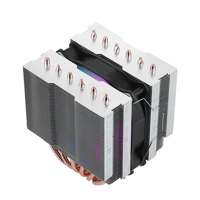 Custom Best Copper Radiator CPU Cooler Fan Heat Sink Desktop Gaming Case LED Features PC Aluminum Material Server Application