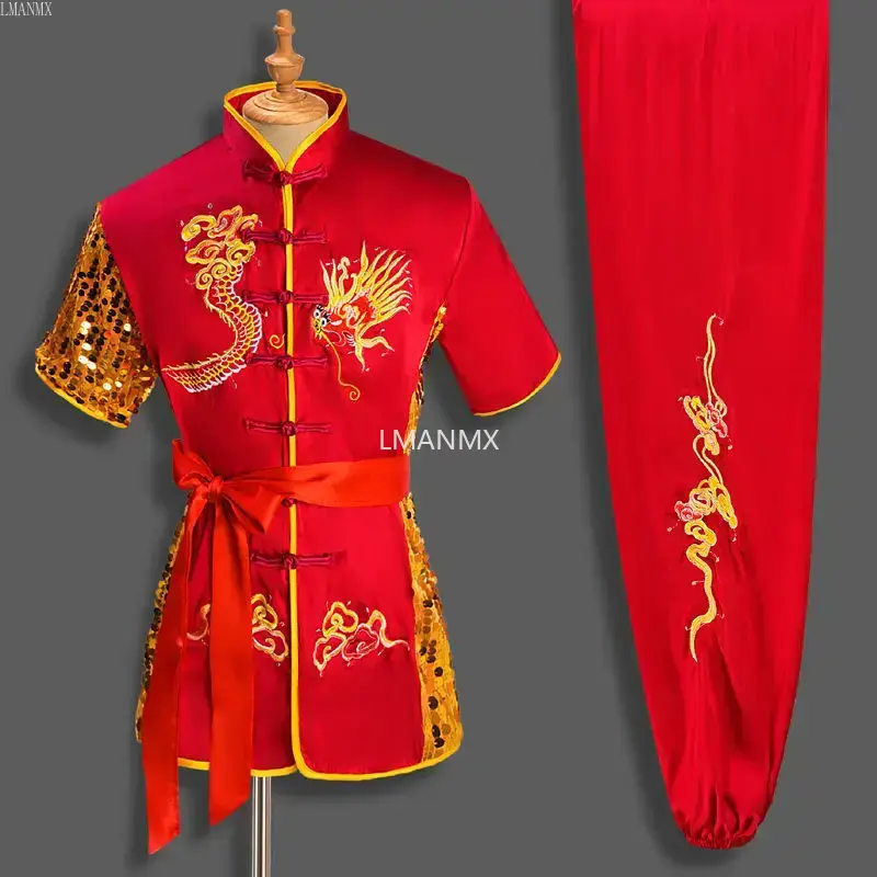 Uniforme traditionnel chinois Dragon Wushu pour hommes et femmes, ensemble de vêtements Kung Fu, uniforme d'arts martiaux Tai Chi Kleding Taoist Shaolin, 2025