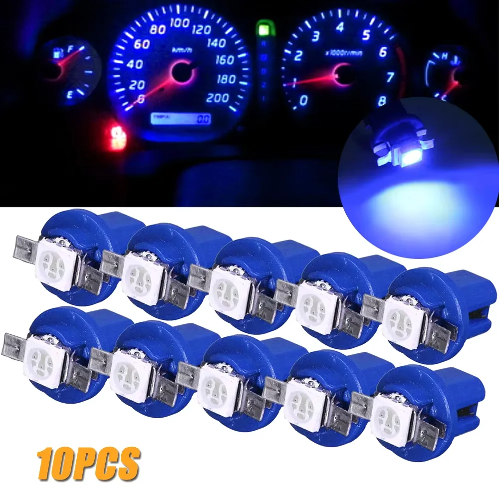 10 pçs b8.5d 509t b8.5 5050 led auto carro led painel de instrumentos lâmpadas indicador cunha luzes cluster medidores lâmpada 12vdc