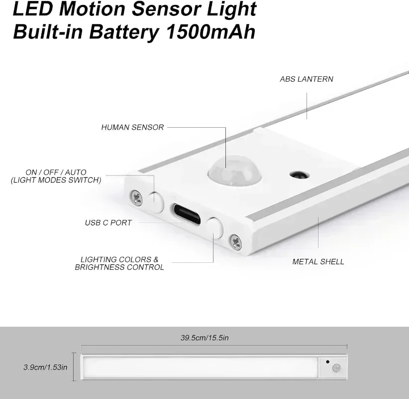 Xiaomi Night Light Motion Sensor USB Rechargeable Wall Lamp Wireless LED Light Strip For Room Bedside Table Cabinet Lighting