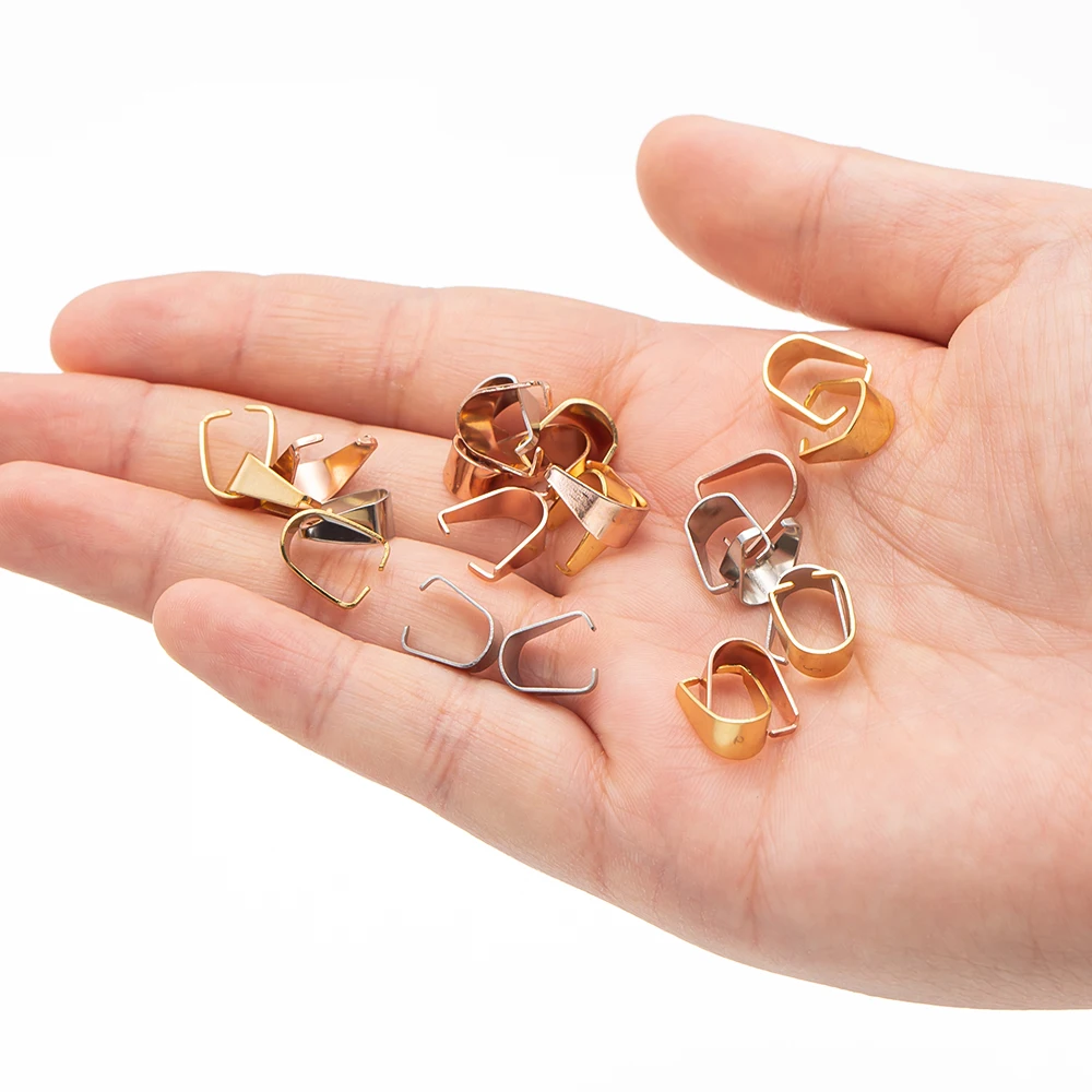 100 pçs fechos de aço inoxidável bails charme sementes de melão fivela pingente diy colar pulseira conectores jóias descobertas