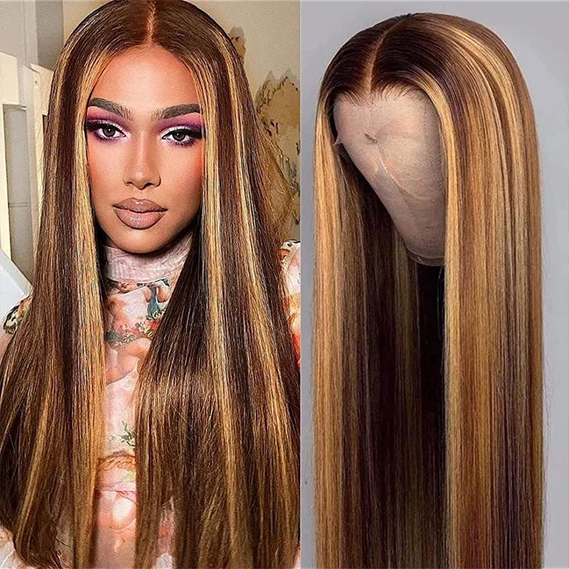 Peluca de cabello humano frontal de encaje hd brasileño completo 13x6 para mujeres elección resaltar pelucas baratas rectas de hueso de colores en venta liquidación