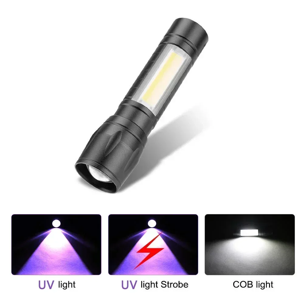 Tragbare LED-Taschenlampe mit starkem Licht, wiederaufladbar, Zoom, taktische Taschenlampe, Cobb-Seitenlicht, wasserdichtes Notlicht für den Außenbereich
