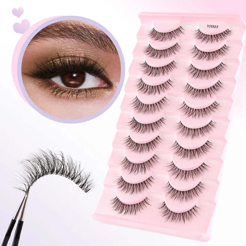 YSDO pestañas de visón naturales 3/6/10 pares de pestañas de visón 3D de imitación finas pestañas postizas cortas y esponjosas herramientas de maquillaje pestañas de ojos de gato