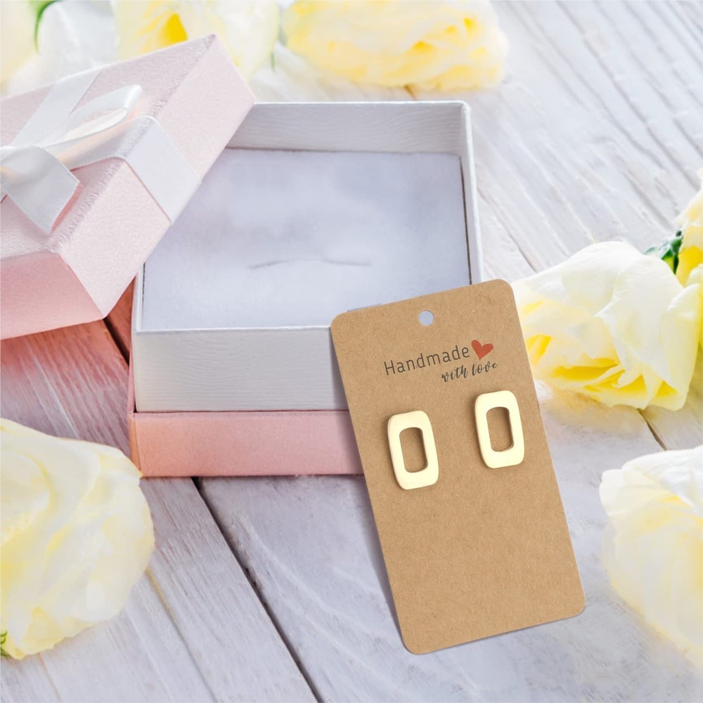 50 stücke 5x9cm Ohrring Display-Karten hand gefertigt mit Liebes halter für Ohr stecker Schmuck Verkauf von Klein unternehmen Verpackungs material