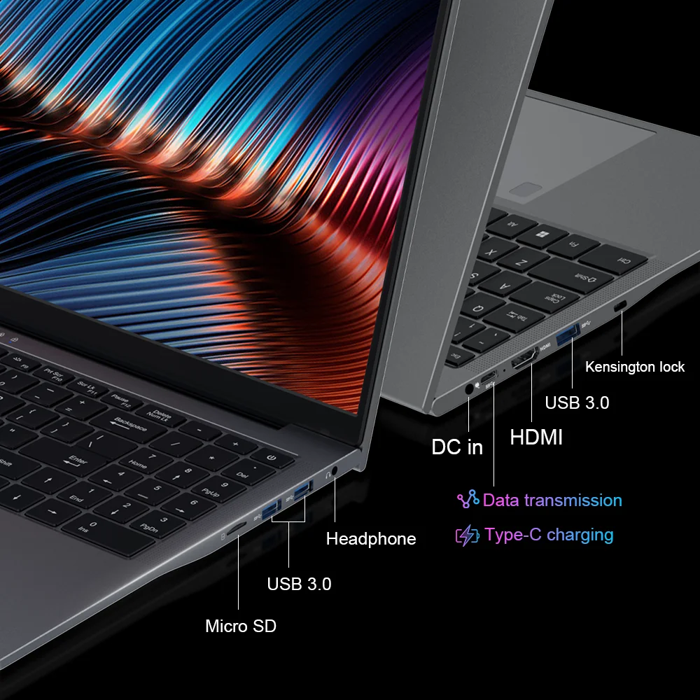 Laptop do gier Ninkear A15 Plus AMD Ryzen ™   7 5825U 4,5 GHz 15,6-calowy FHD IPS 32 GB DDR4 1 TB SSD Podświetlana klawiatura Odblokowanie za pomocą linii papilarnych