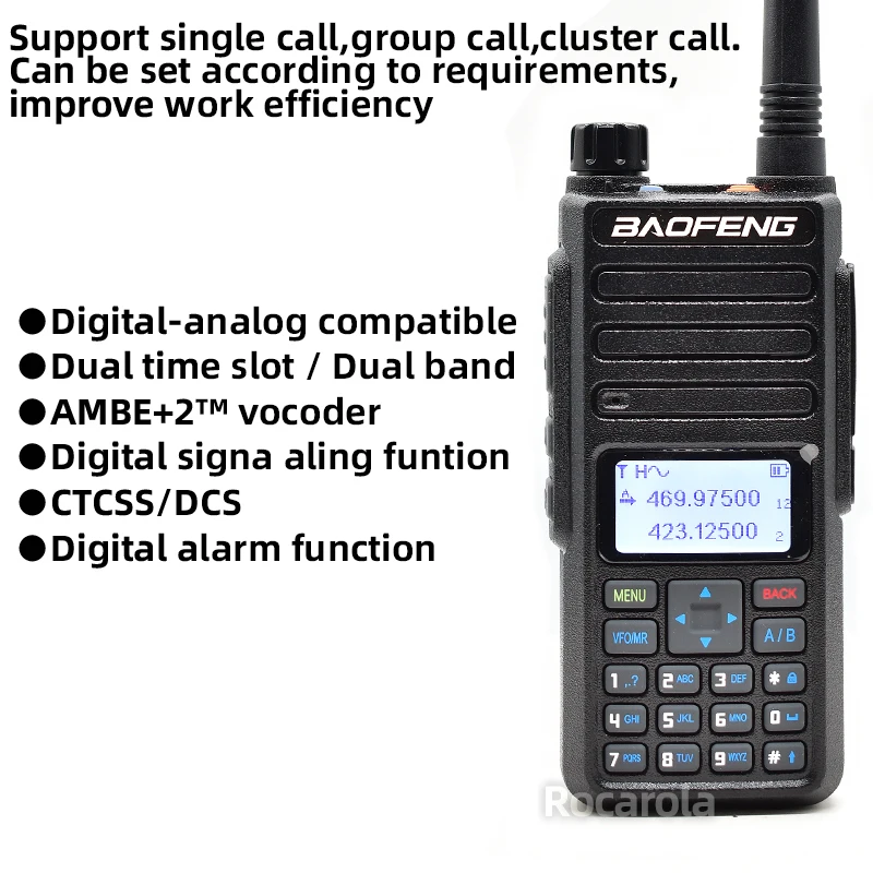 Baofeng-walkie-talkie DR-1801UV de largo alcance, Compatible con Motorola, Radio DMR, Boafeng, banda Dual, análogo