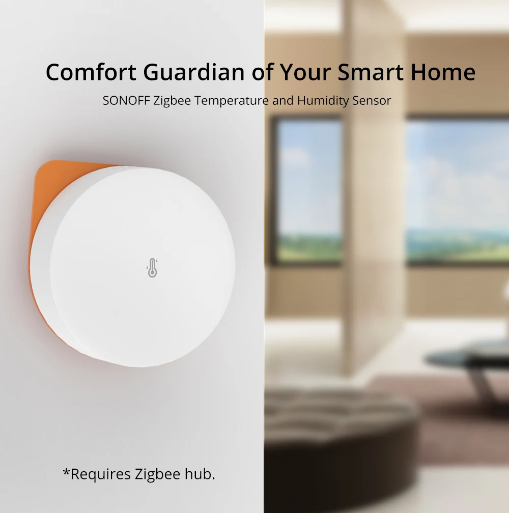SONOFF-Sensor de temperatura y humedad Zigbee SNZB-02P, termómetro inteligente con aplicación eWelink en tiempo Real para Alexa y Google Home