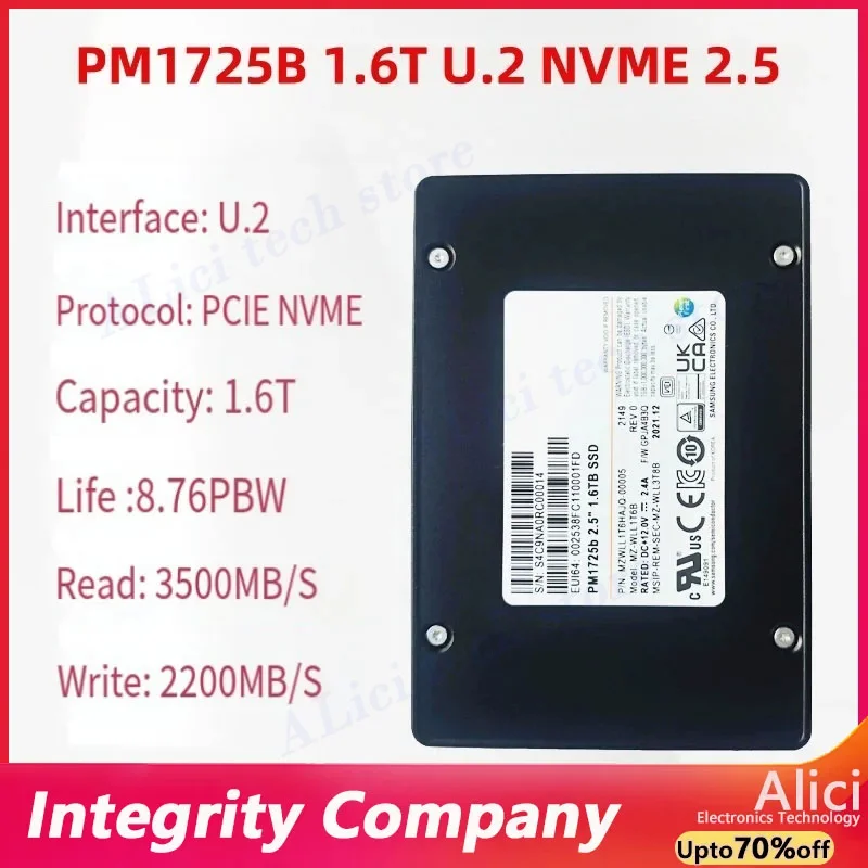 For Samsung PM1725B PM1735 1.6T/3.2T AIC plug-in SSD Enterprise solid state Drive card 3DWPD
