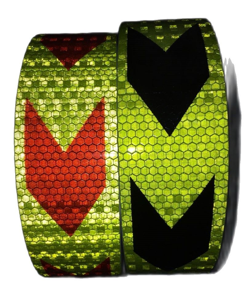 5cmx3m Self-adhesive Arrow Reflective Warning Tape Reflector Material For Roadsafety