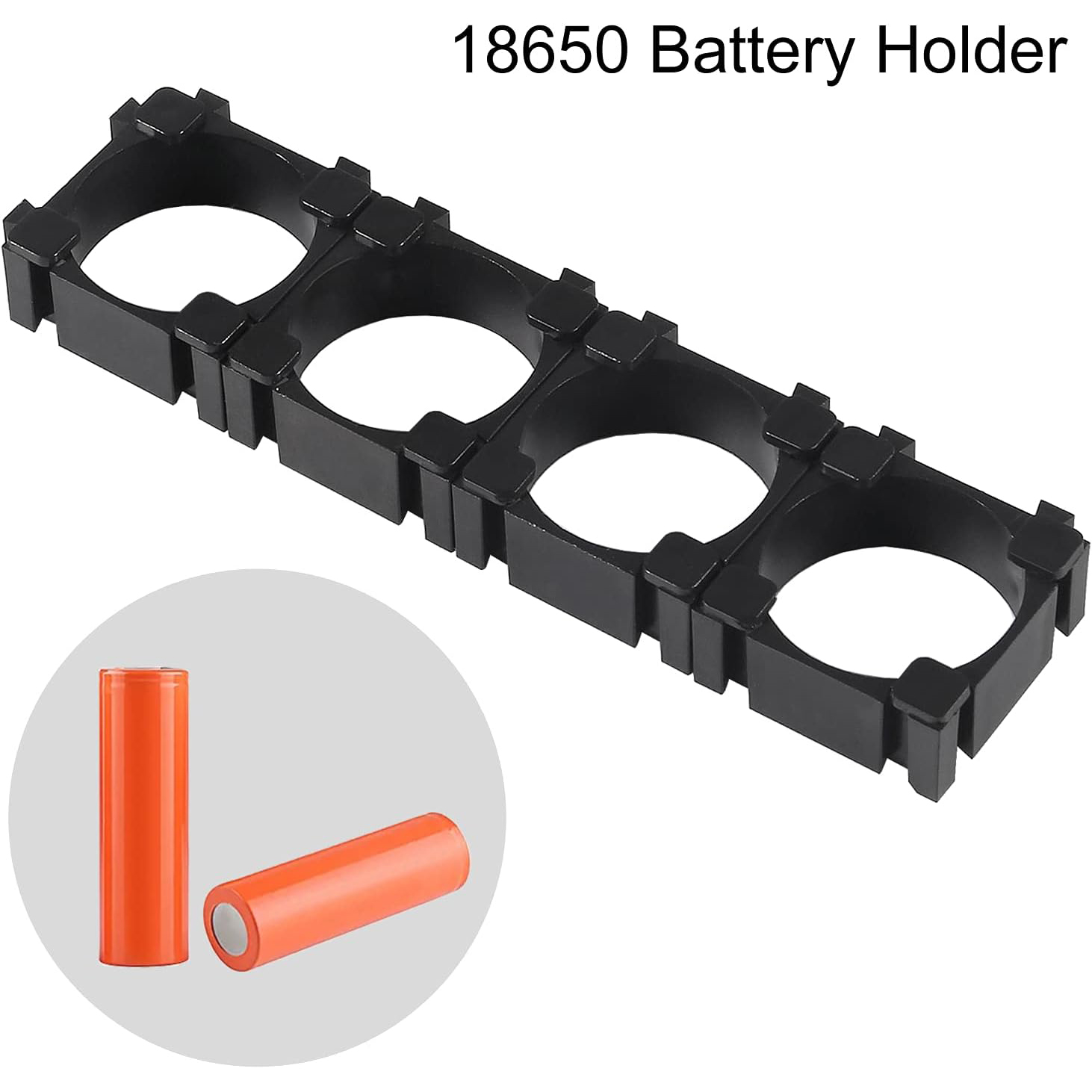 100 Pcs 18650 Lithium Battery Cell Holder, Battery Storage Box Cell Spacer Bracket Stand Plastic Battery Pack Bracket Cylindrica