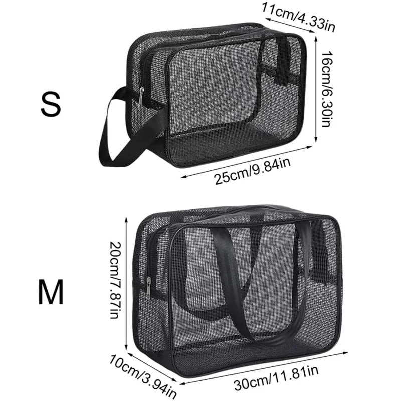Borsa tote per doccia in rete Borsa per cosmetici Borsa per doccia multifunzionale Organizzatore da toilette portatile di grande capacità