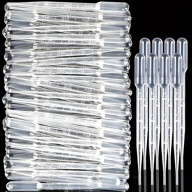 25 peças de conta-gotas de pipeta de plástico de 3ml, pipetas descartáveis de óleo essencial, ferramentas cosméticas científicas e de laboratório