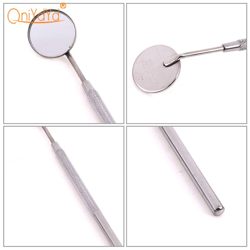 1pc ステンレス鋼歯科口腔ミラーまつげエクステンション歯ホワイトニングクリーニングツールメイクアップツールハンドルミラー