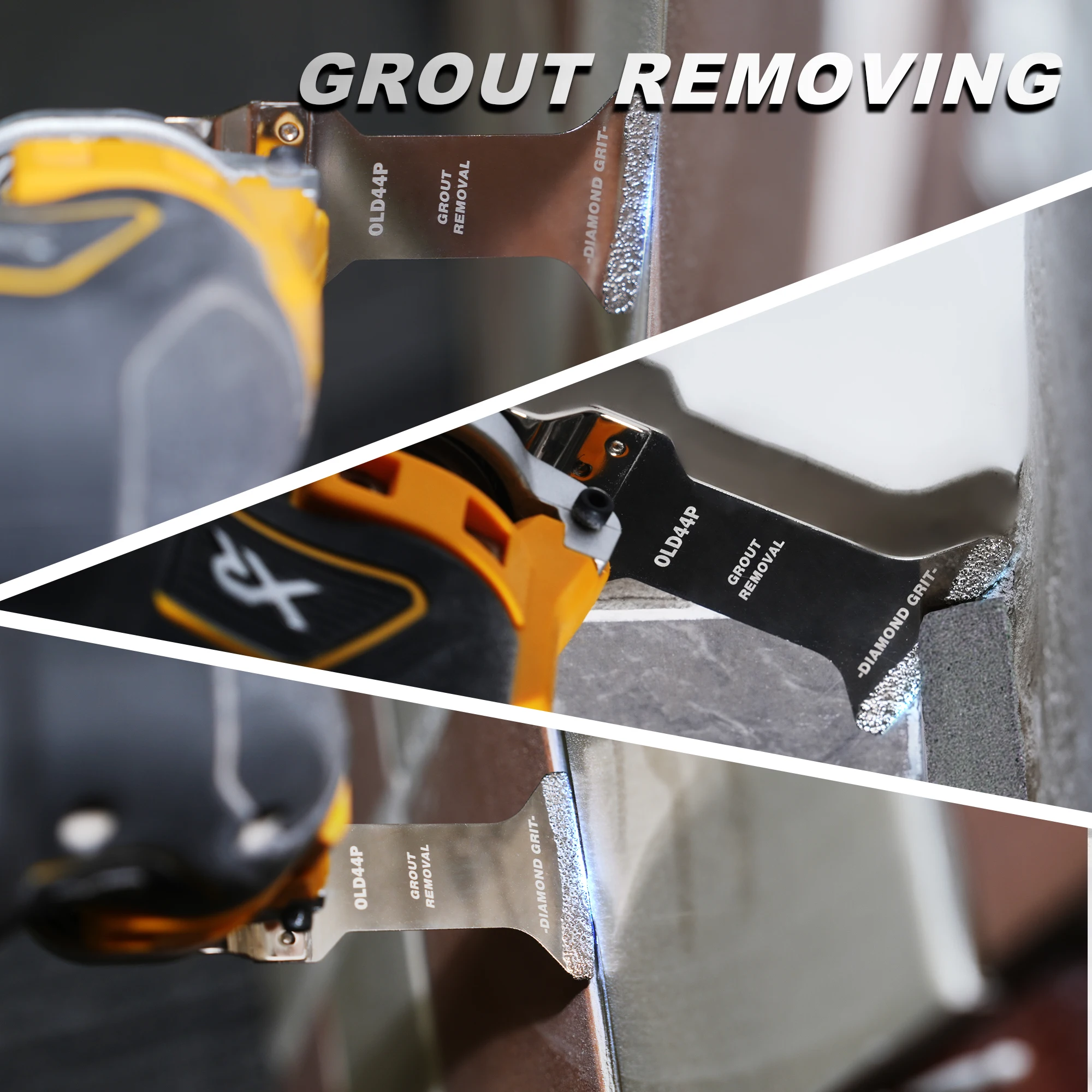 EZARC 3PCS Diamond Oscillating Blades, Multitool Extra-Long Oscillating Saw Blades for Grout Removal, Cleaning Mortar