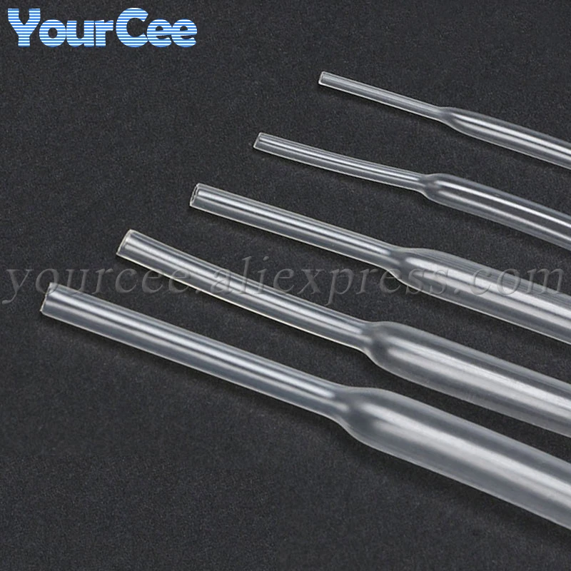 Tubo termorretráctil transparente, 0,6/0,8/1/1, 5/2/2, 5/3/5/6/8/10/12/15/16/18/20/25mm, envoltura termorretráctil DIY