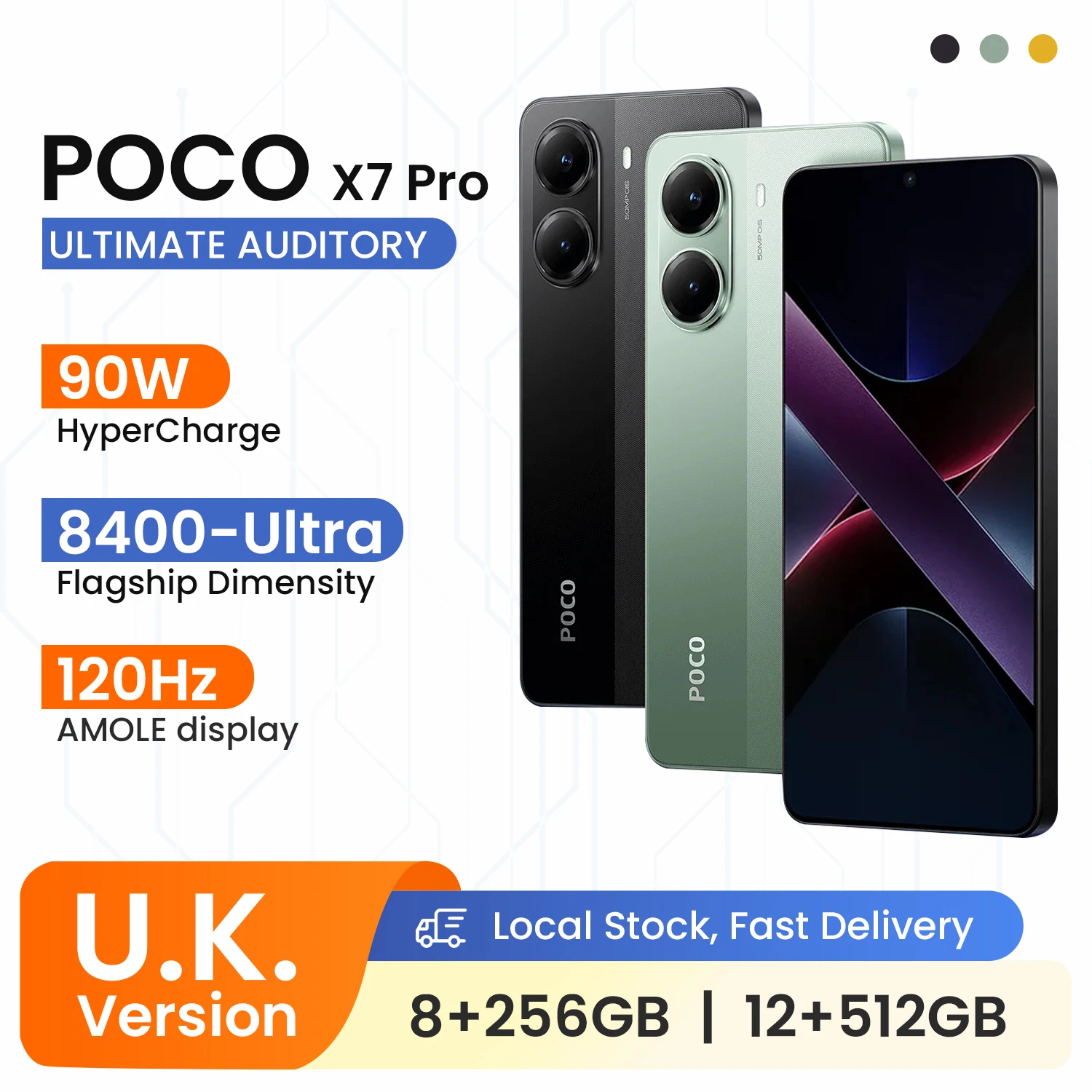 【World Premiere】POCO X7 Pro Global Version Smartphone Dimensity 8400-Ultra 6000mAh 90W Charge 50MP camera with OIS 120Hz NFC 5G