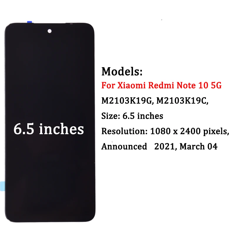 Ban Đầu 6.5 ''Dành Cho Xiaomi Redmi Note 10 5G Màn Hình Hiển Thị LCD Bộ Số Hóa Cảm Ứng M2103K19G Dành Cho Xiaomi POCO m3 Pro 5G Màn Hình LCD