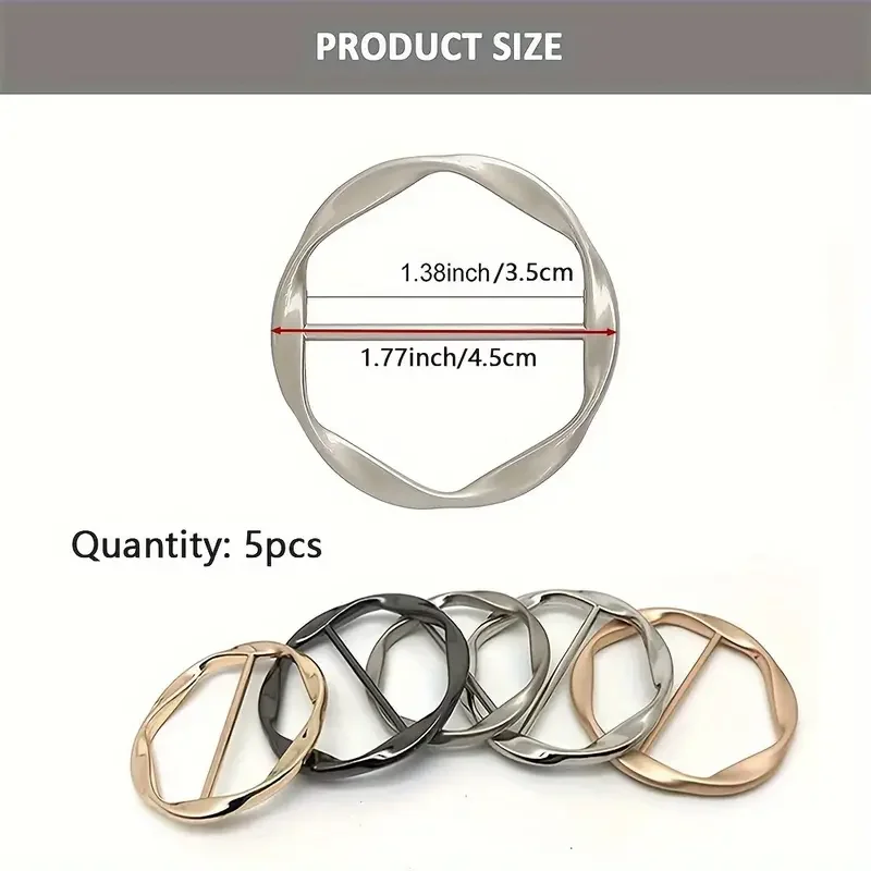 5 pçs/set multiuso camisa anel cinto fivela cinto e cachecol ajustador cinto fino acessórios de moda cachecol fivela