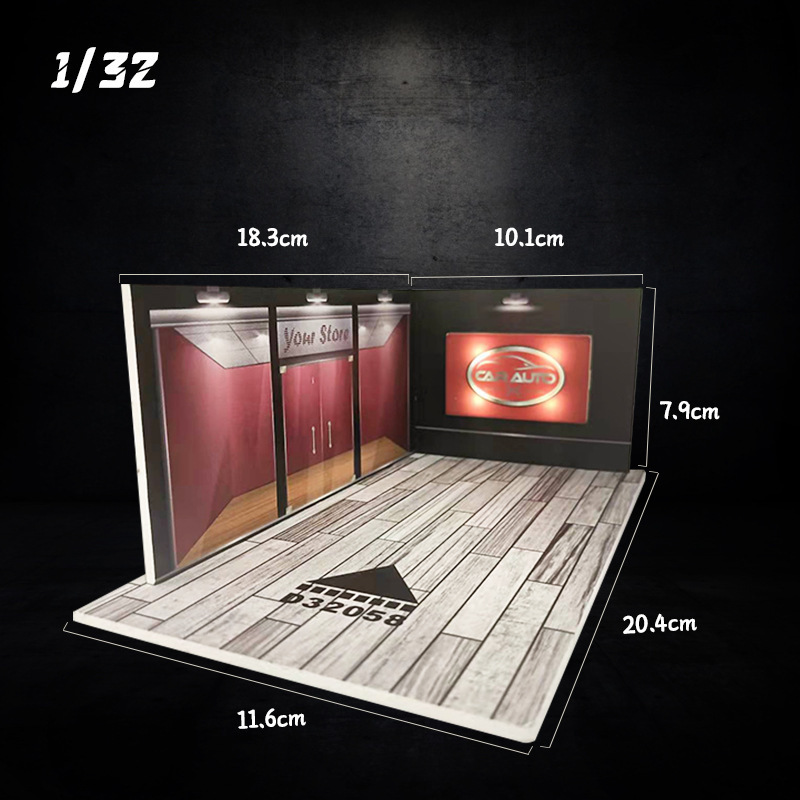 ジオラマ 1/32 車のガレージ駐車場モデル LED 照明 PVC ガレージ DIY シーンダイキャストカーモデル子供のためのクリスマスプレゼント