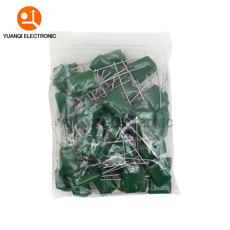 50 Uds 100V condensador de película de poliéster 330PF 470PF 560PF 102 222 472 103 223 333 473 104 1NF 2.2NF 10NF 22NF 47NF 100NF 0,1 UF
