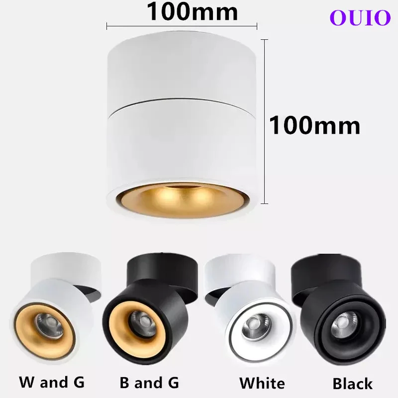 Bề Mặt Gắn Xoay Chống Lóa Mờ Đèn LED Âm Trần Downlight 24W/20W/15W/10W COB đèn Ốp Trần Đèn AC90-260V Chiếu Sáng Trong Nhà