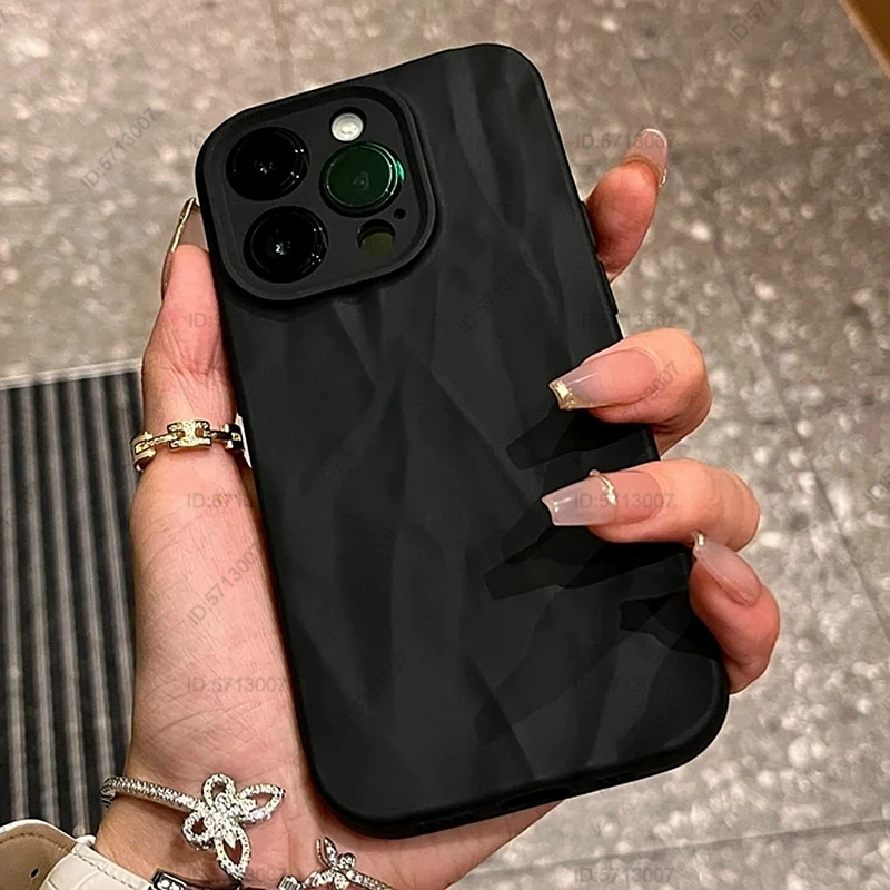 Mode Silikon Falte Falten Handy hülle für iPhone 14 13 12 11 15 Pro Max Soft Cases stoß feste Stoßstange Abdeckung Telefon Zubehör