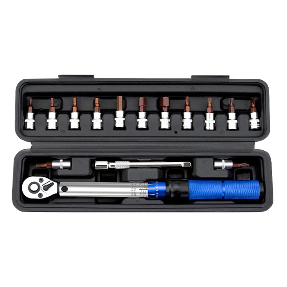 16PCS High Precise Torque Preset Wrenches 2-24N.m Adjustable 1/4' Ratchet Wrench Car Repairing Tool  Bicycle Repair Tool Kit Set