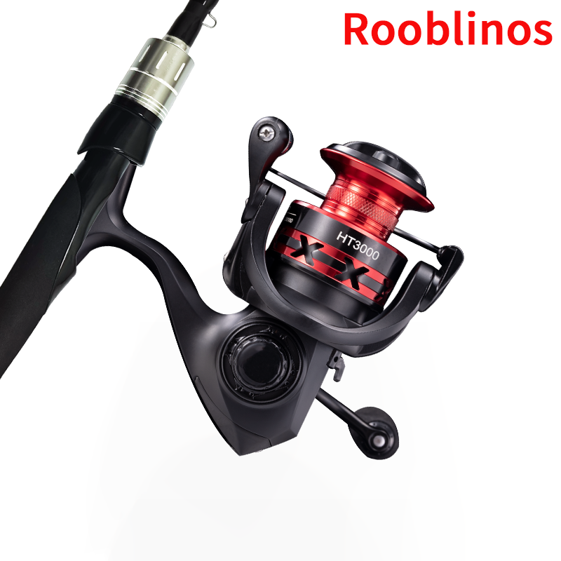 Carretes de pesca giratorios ROOBLINOS HT para agua salada, carrete de Metal de agua dulce, aparejos de pesca de carpa y trucha intercambiables izquierda/derecha