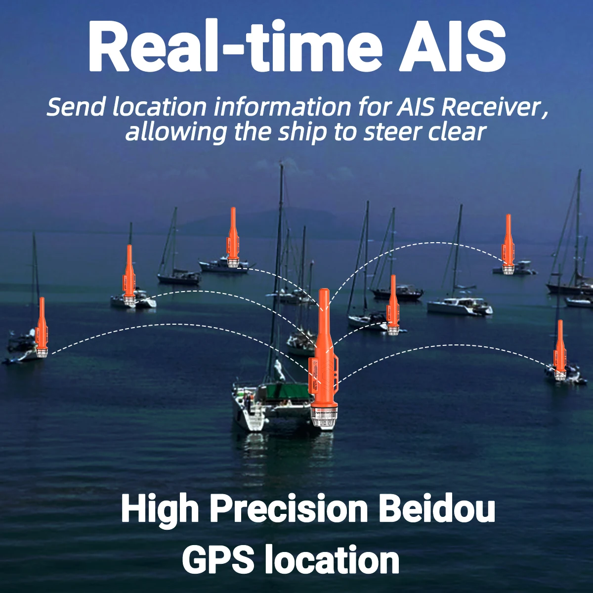 ABBREE AR-109M Net Locator Wasserdicht Schwimmende Schnelle Empfang GPS Positionierung 15 Tage Standby Boje Tracker Boot Angeln Zubehör
