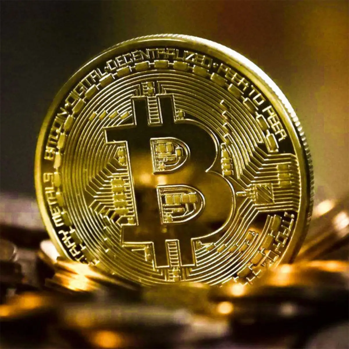 Moneda coleccionable de Bitcoin chapada en oro, regalo de arte conmemorativo de metal físico BTC Casascius, moneda criptográfica de broca de imitación antigua