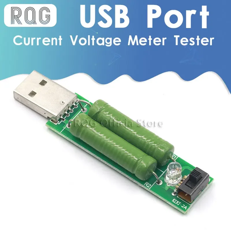 Cổng USB Mini Xả Tải Điện Trở Kỹ Thuật Số Hiện Nay Đồng Hồ Đo Điện Áp Máy 2A/1A Có Công Tắc 1A Led Xanh Lá/2A Led Đỏ