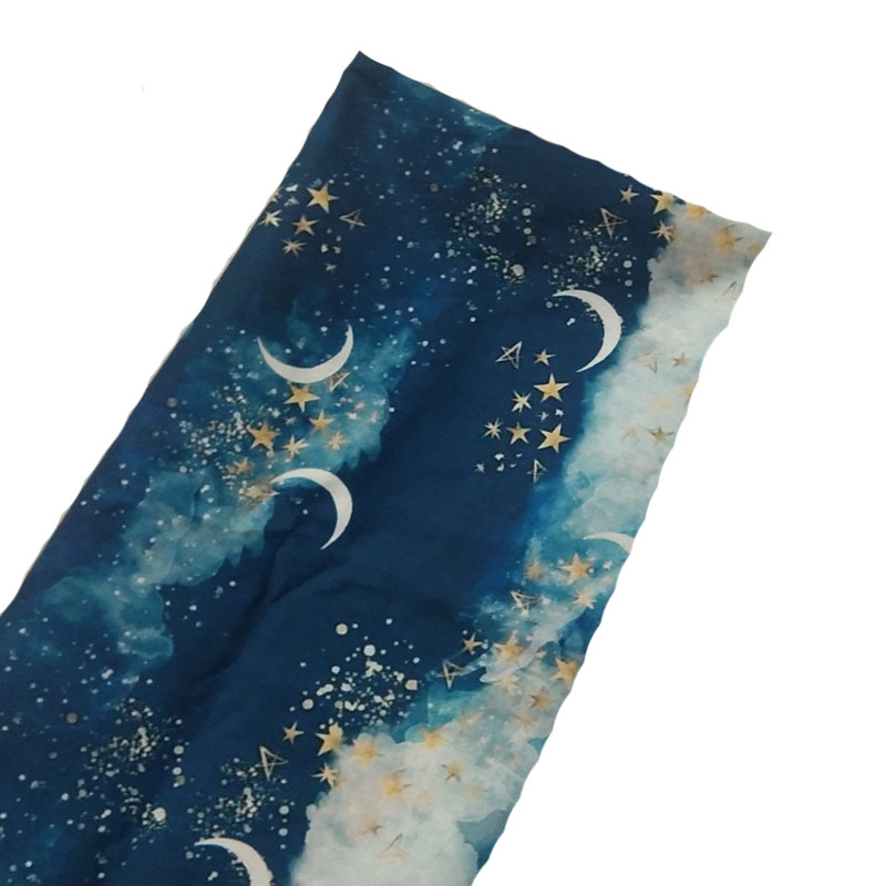 Астрономическая ткань небесно-голубого цвета для шитья платья