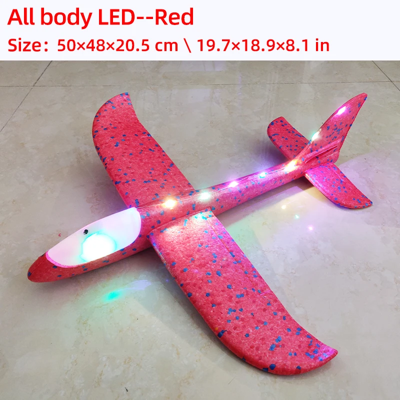 50/33CM 대형 폼 글라이더 비행기, 손으로 던지는 LED 관성 EPP 버블 비행기, 야외 발사 어린이 장난감, 남자아이 선물