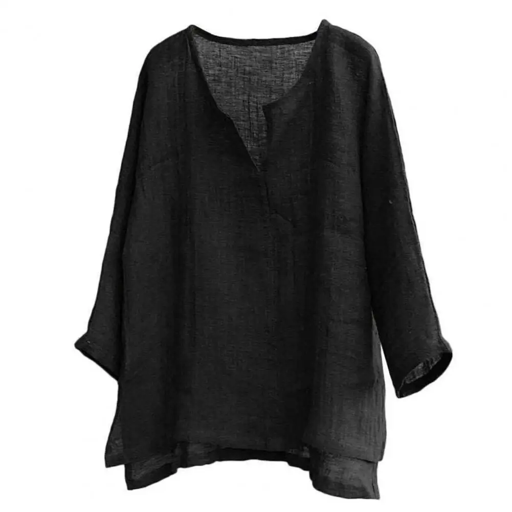 Camicia da spiaggia da uomo con scollo a V camicia allentata a maniche lunghe Super sottile camicia Casual a maniche lunghe tinta unita camicie estive oversize