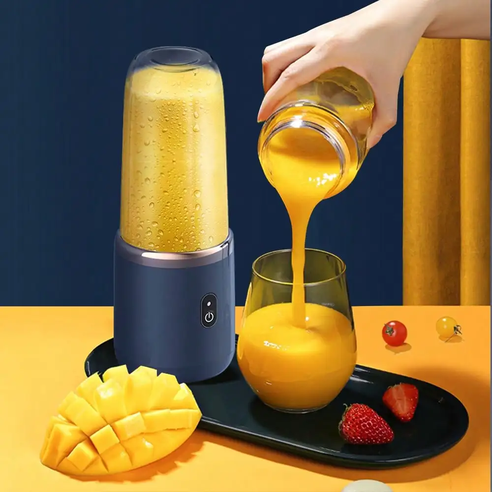 Portable Juicer Blender 400ml Electric Fruit Juicer USB Charging Lemon Orange Fruit Juicing Cup Smoothie Blender Machine 2cups