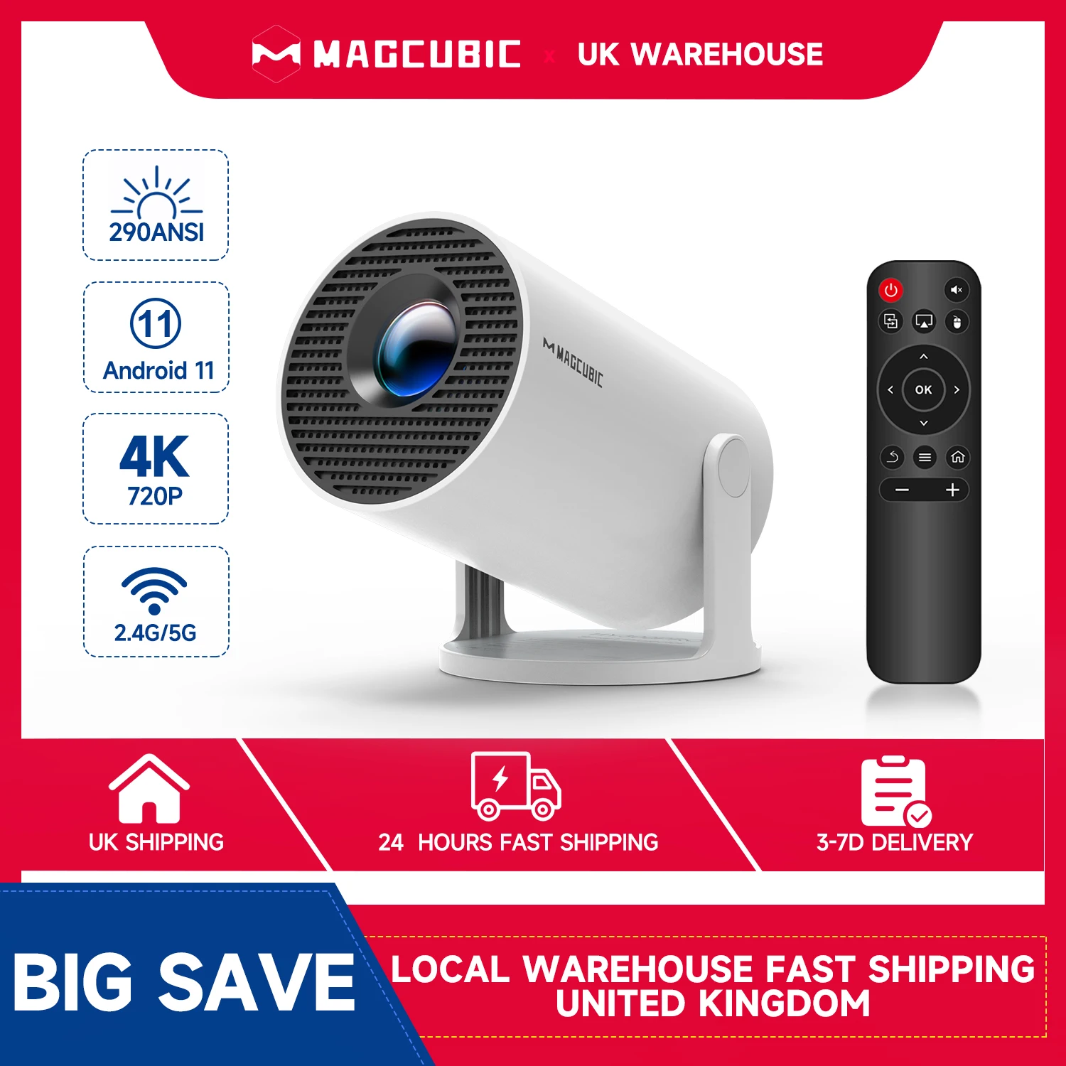 Magcubic Projector HY300 Pro 4K Android 11 Dual Wifi6 290ANSI Allwinner H713 BT5.0 1080P 1280*720P Home Cinema Outdoor Projetor