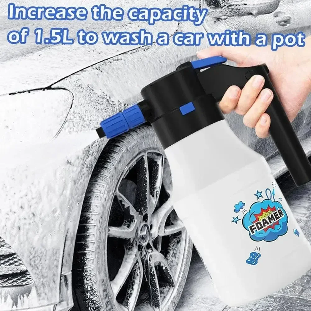 1.5L Electric Foam Sprayer Foam Generator for Car Wash Lithium Battery Foam Lance Endurance Car Wash Towel Foam Wash