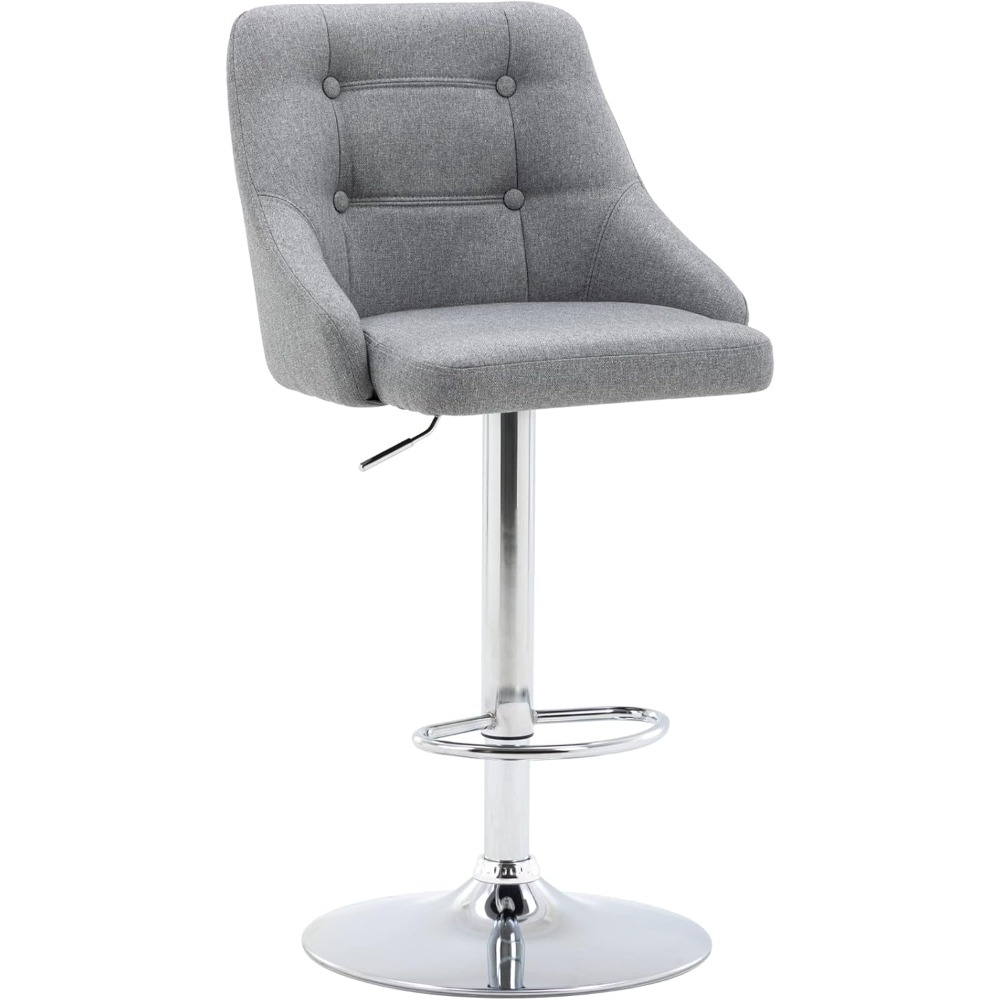 Brage Living Swivel Bar Stool with Back, Adjustable Fabric Tufted Barstool, Upholstered Counter Height Airlift Bar Chair for Kit