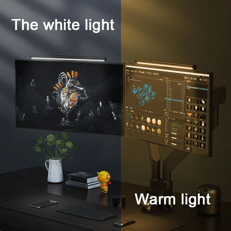 Computer Monitor Screen Light Bar LED Desk Lamp Monitor Light Bar Eye-Care Stepless Dimming Lighting Table Lamp for Work Gaming