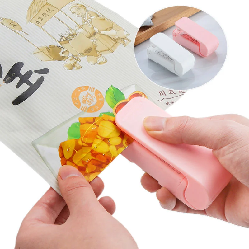 1pc Mini Heat Bag Sealing Machine Package Sealer Bags Thermal Plastic Food Bag Closure Portable Sealer Kitchen Accessories Tools