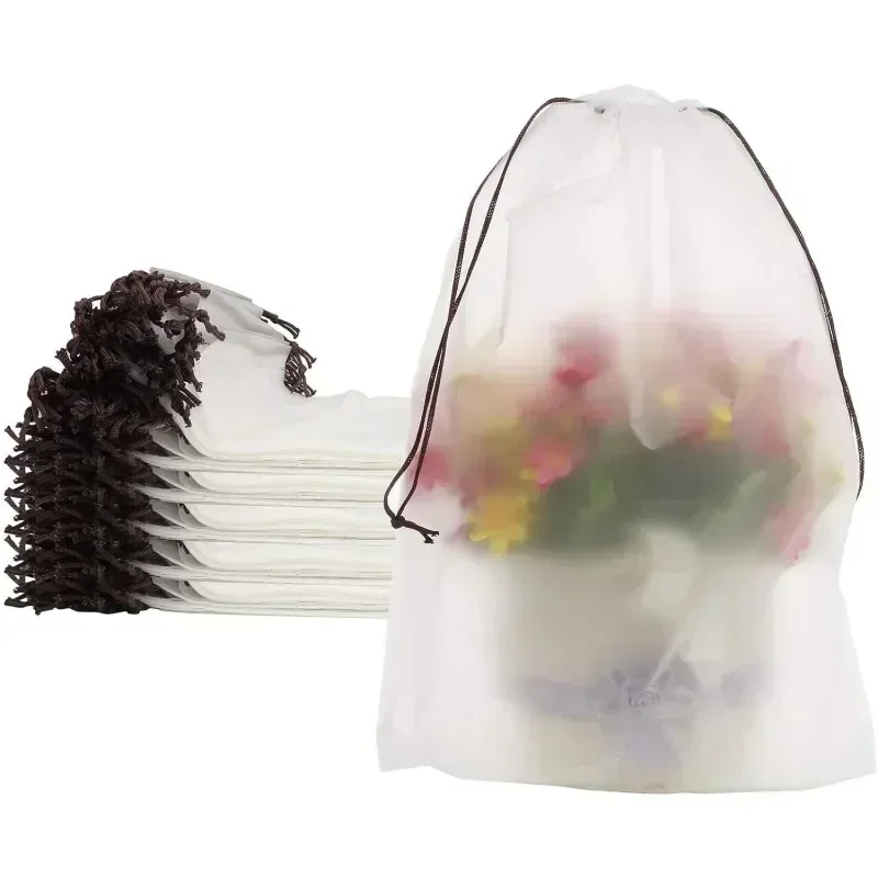 투명 서리로 덥은 Drawstring 가방 여행 방수 메이크업 포켓 신발 의류 휴대용 속옷 주최자 파우치 가방