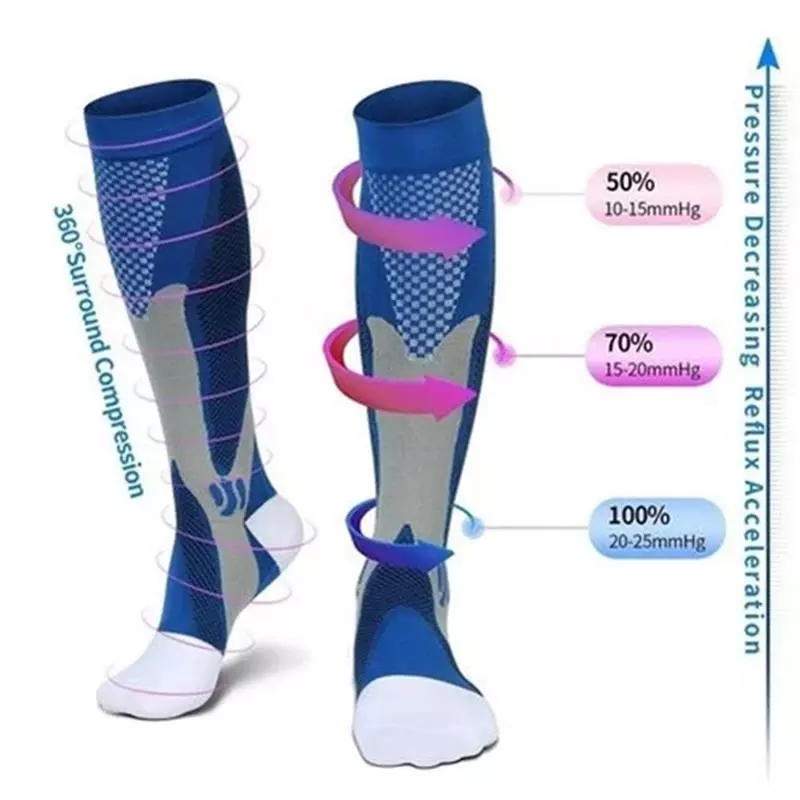 2/3/4 Paar Kompressionssocken Kniehohe Sportsocken Medizinische Pflegestrümpfe Krampfadern Socken Outdoor Radsocken