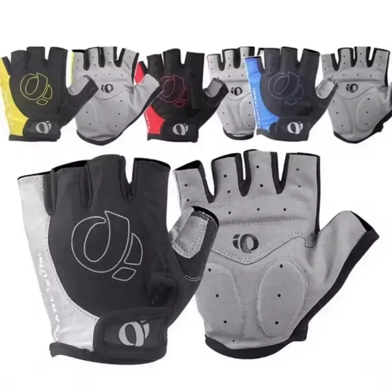 1 par de guantes de Gel de medio dedo para bicicleta de montaña y carretera, antideslizantes, antisudor, a prueba de golpes, para mano izquierda y derecha