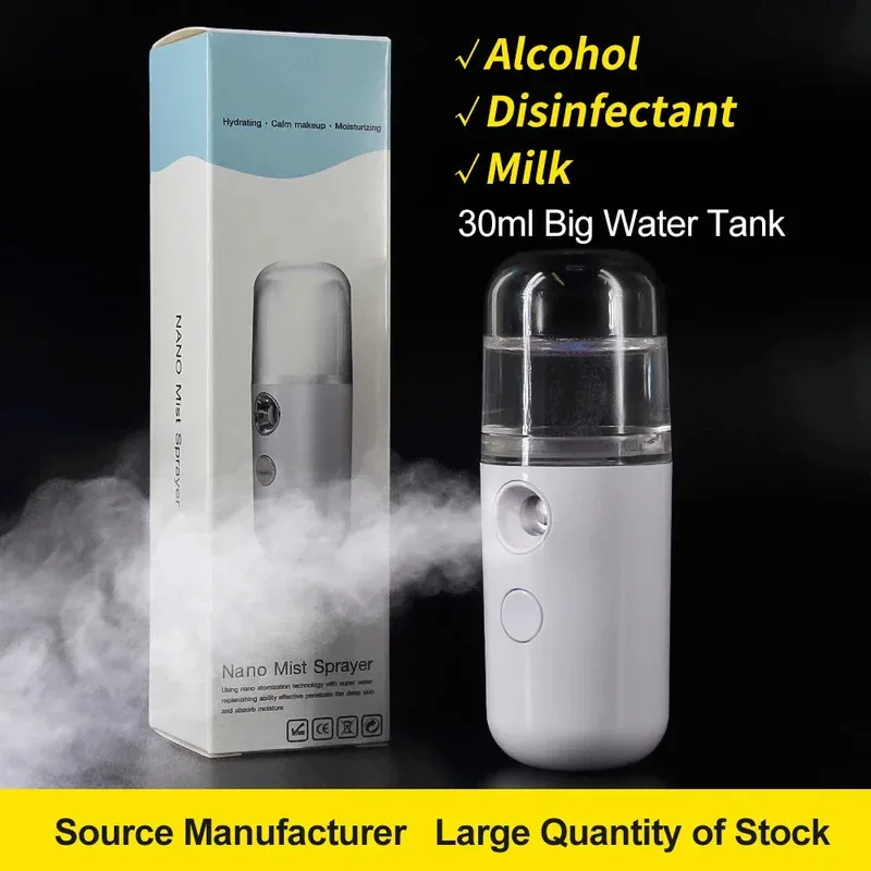 Mini humidificador de 30ml para coche, hogar, oficina, portátil, recargable, pequeño, inalámbrico, pulverizador facial Personal, máquina de niebla, humidificador