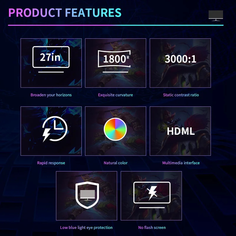 Senmao 27 inch PC Gamer monitor 75Hz MVA LCD display HD desktop gaming computer screen HDMI 1920*1080