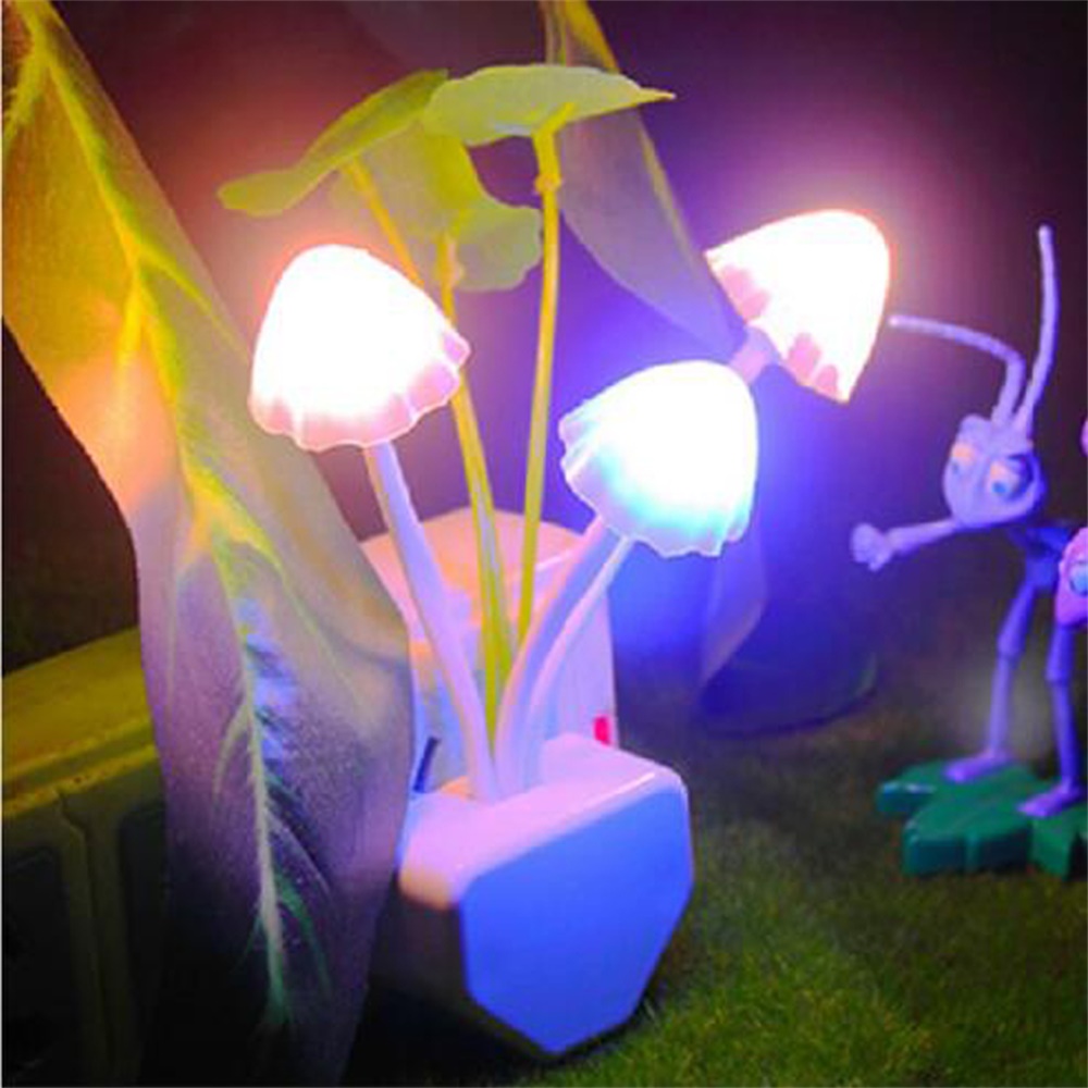 Neuheit Pilz Pilz Nachtlicht EU UNS Stecker Für Stecker Traum Wasser Bunte Lampe 3 Gras Luminaria AC 110 V 220 V Induktion Geschenk