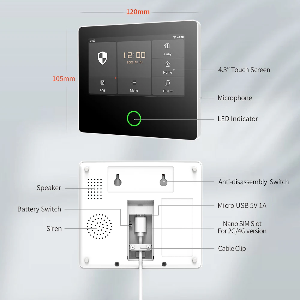 Staniot WiFi 4G Home Hệ Thống An Ninh Không Dây Bảo Vệ An Ninh Tuya Nhà Thông Minh Cảm Biến Báo Động Được Xây Dựng-Còi Báo Động Hoạt Động với Alexa,Hỗ trợ Bộ chống trộm điều khiển từ xa của ứng dụng